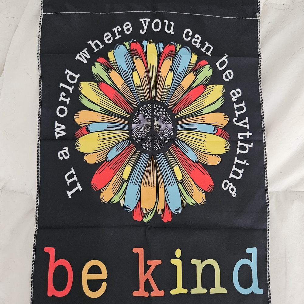 Colorful Peace and Kindness Hanging Flag